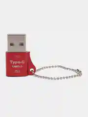 Красный переходник Type-C для передачи данных, зарядка iPhone Type-С usb 3.0, аудиоконвертер