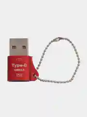 Красный переходник Type-C для передачи данных, зарядка iPhone Type-С usb 3.0, аудиоконвертер