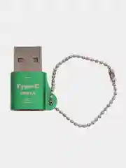 Зеленый переходник Type-C для передачи данных, зарядка iPhone Type-С usb 3.0, аудиоконвертер
