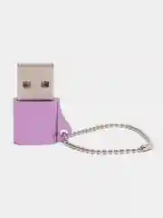 Фиолетовый переходник Type-C для передачи данных, зарядка iPhone Type-С usb 3.0, аудиоконвертер