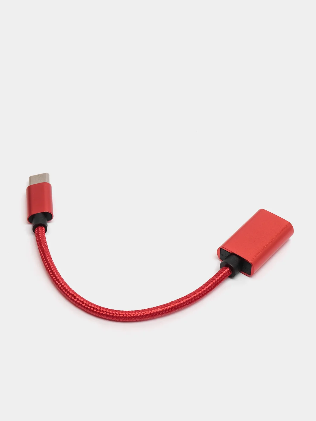 Красный переходник OTG с Type-C на USB, отг юсб для телефона и micro USB, адаптер-переходник OTG
