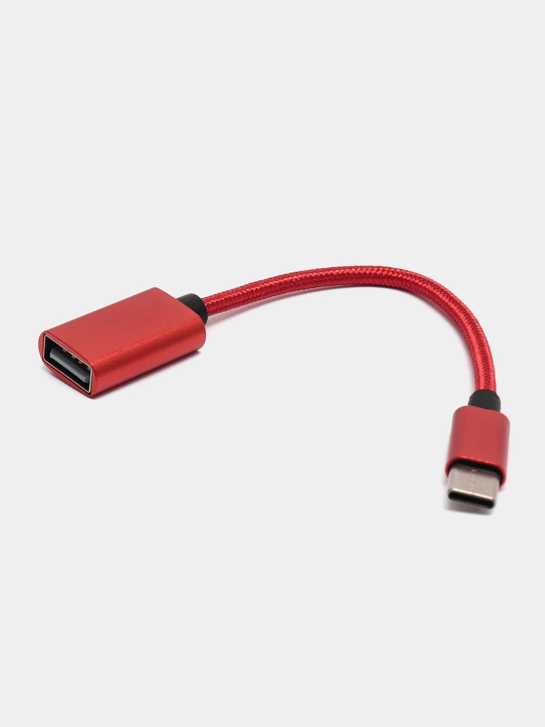 Красный переходник OTG с Type-C на USB, отг юсб для телефона и micro USB, адаптер-переходник OTG