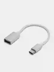 Серебряный переходник OTG с Type-C на USB, отг юсб для телефона и micro USB, адаптер-переходник OTG