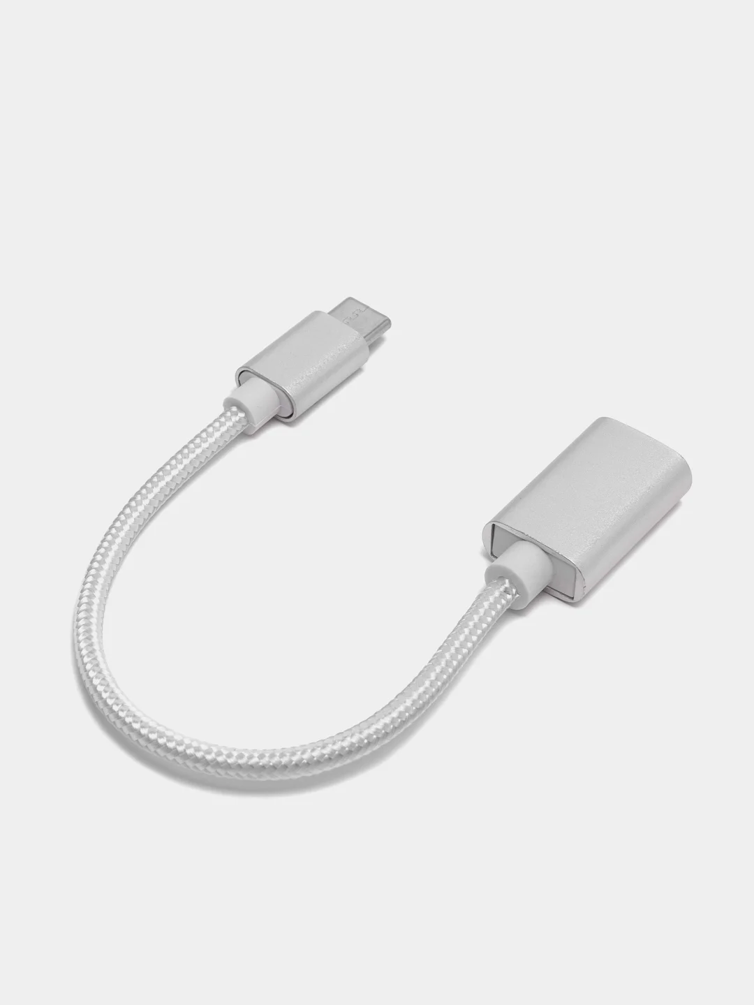Серебряный переходник OTG с Type-C на USB, отг юсб для телефона и micro USB, адаптер-переходник OTG