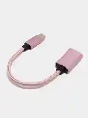 Розовый переходник OTG с Type-C на USB, отг юсб для телефона и micro USB, адаптер-переходник OTG