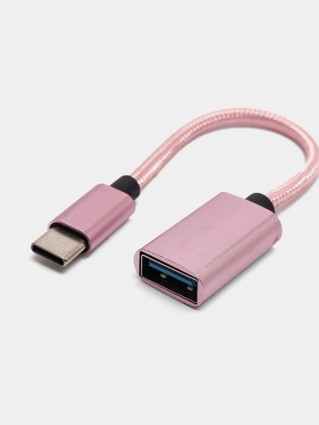 Розовый переходник OTG с Type-C на USB, отг юсб для телефона и micro USB, адаптер-переходник OTG