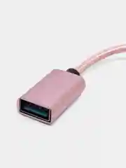 Розовый переходник OTG с Type-C на USB, отг юсб для телефона и micro USB, адаптер-переходник OTG