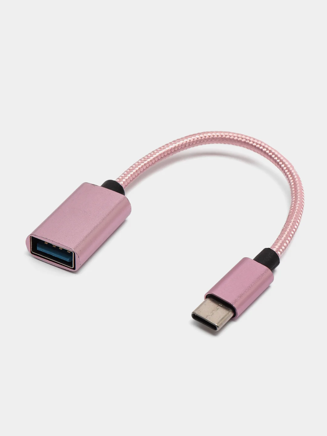 Розовый переходник OTG с Type-C на USB, отг юсб для телефона и micro USB, адаптер-переходник OTG