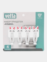 Набор прищепок, 4 шт, "Кошки"