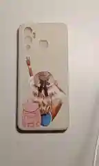Желтый чехол для Infinix Hot 12 play, с защитой камеры и рисунками