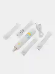 Белый электрическая детская зубная щетка, USB-зарядка, 4 насадки