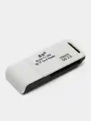 Белый картридер USB SD TF microSD переходник для флешкарт 2в1 адаптер карт памяти для компьютера