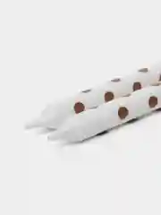 Свечи "Золотые точки", белый, металлик, 7,5 см, 6 штук