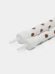 Свечи "Золотые точки", белый, металлик, 7,5 см, 6 штук