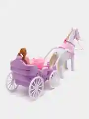 Игрушечная карета с лошадью и куклой