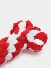Красный жевательная игрушка для собак в форме косточки. Игрушка канат в форме косточки