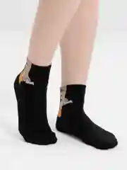 Черный носки женские, с котиком