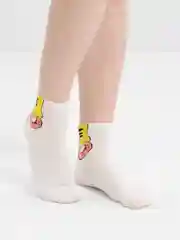 Белый носки женские, с котиком