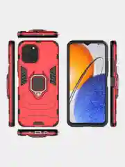 Красный чехол противоударный на Huawei Nova Y61 (Хуавей Нова У61), с кольцом