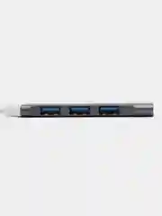 Серый хаб Type-C на USB, USB на 4 порта USB, 4 х USB, для Macbook (Макбука)