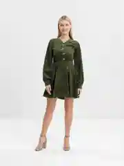 Зелёный хаки платье повседневное "Агния"