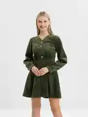 Зелёный хаки платье повседневное "Агния"