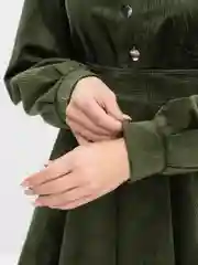 Зелёный хаки платье повседневное "Агния"