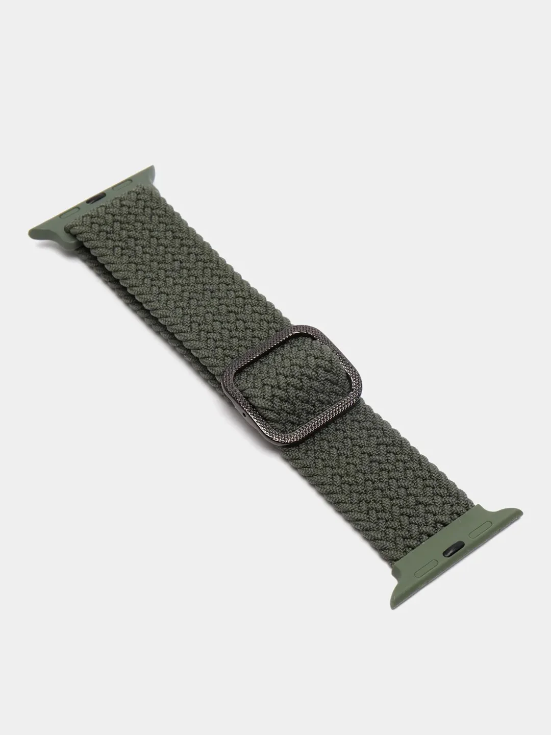 Приглушённый хаки нейлоновый ремешок для Apple Watch плетёный с пряжкой