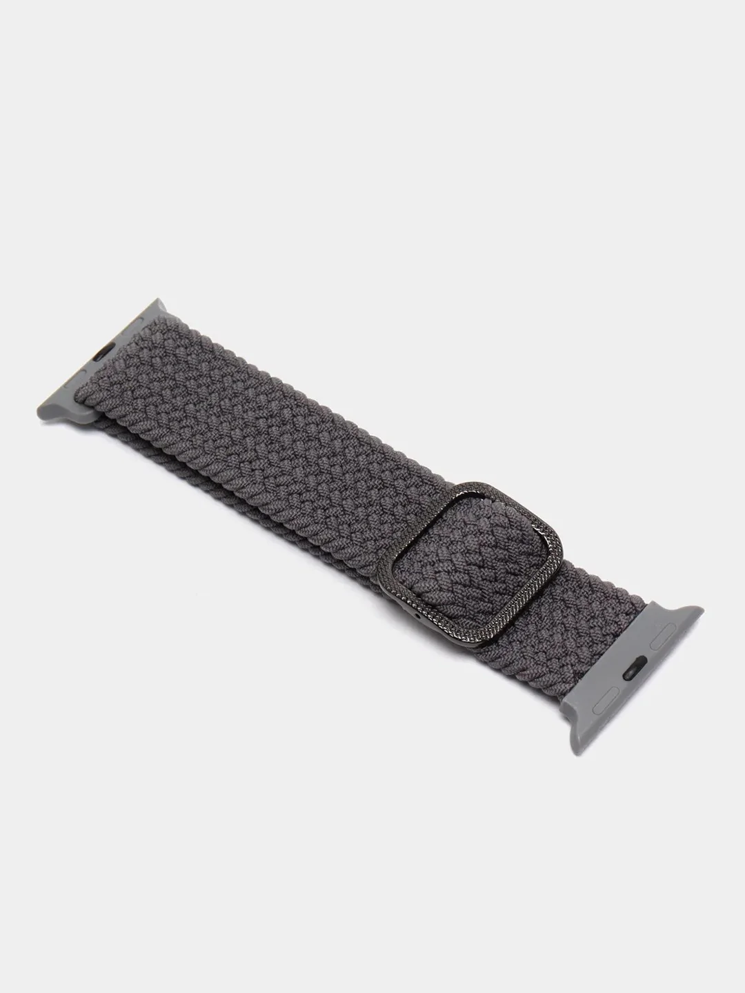 Тёмно-серый нейлоновый ремешок для Apple Watch плетёный с пряжкой