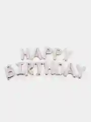 Серебряный шары "HAPPY BIRTHDAY" - "С Днем Рождения"