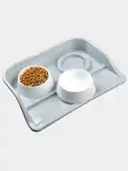 Желтый миска для животных, кошек и собак на подставке