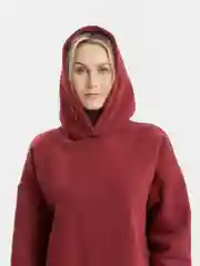 Бордовый худи женское, оверсайз, утепленное, с капюшоном