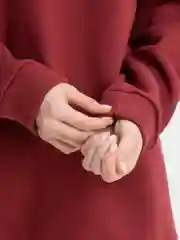 Бордовый худи женское, оверсайз, утепленное, с капюшоном
