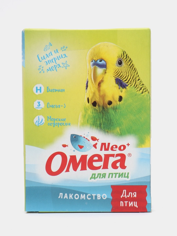 Лакомство "Омега Neo+" корм для птиц гранулы, для оперения при линьке, 50 гр