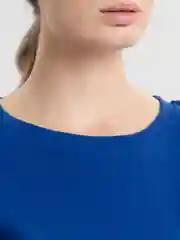 Синий футболка женская укороченная