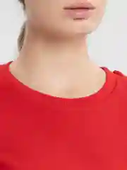 Красный футболка женская укороченная