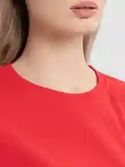 Красный футболка женская, однотонная, оранжевая, хлопок