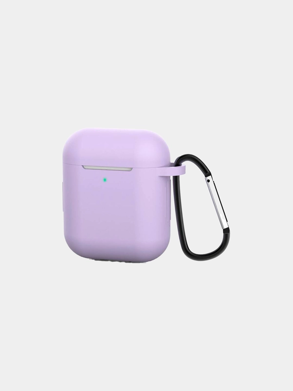 Чехол для наушников AirPods 1, 2, с карабином, силиконовый