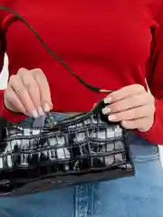 Черный сумка женская, через плечо, из экокожи