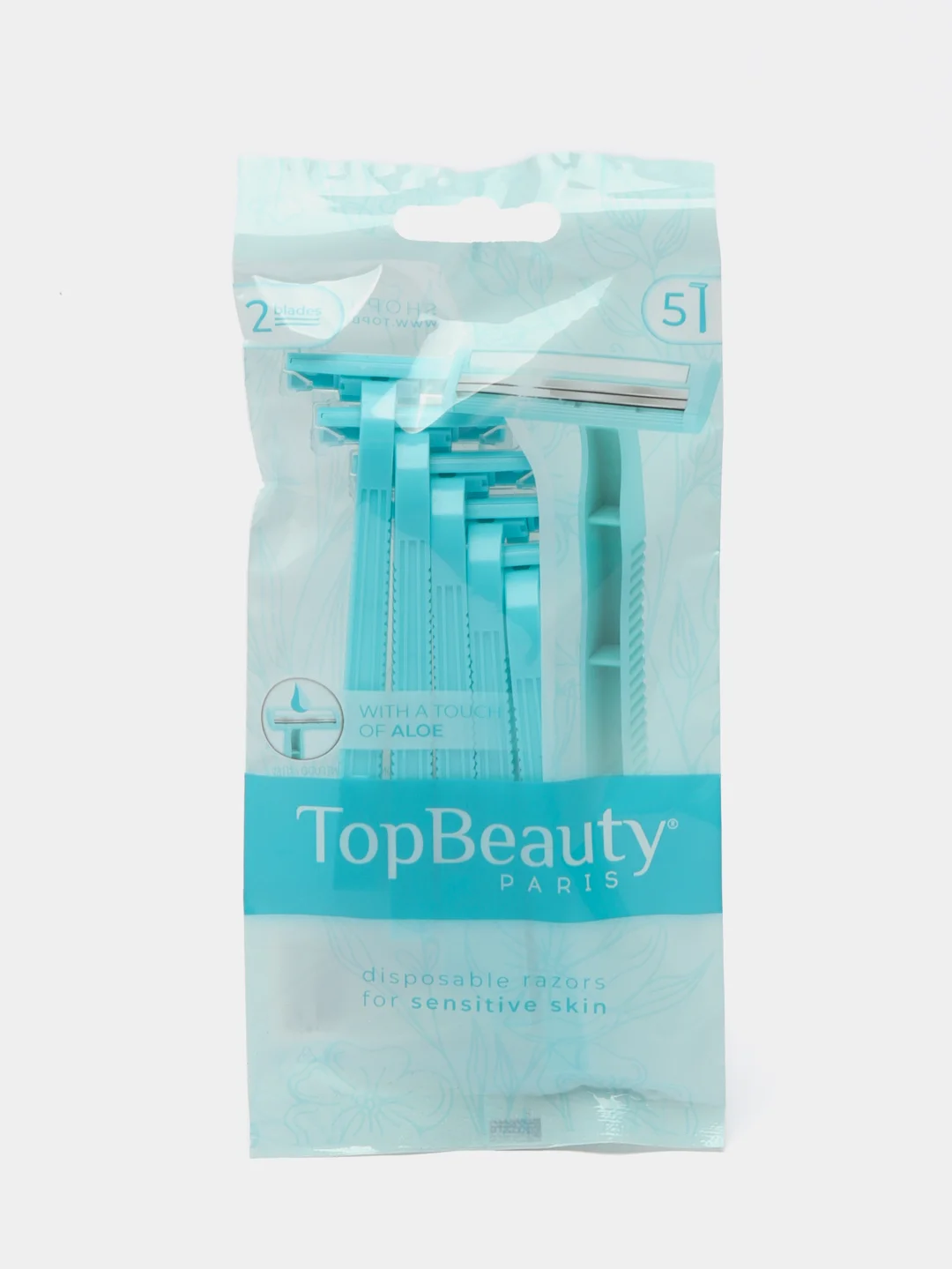 Женские бритвы одноразовые TopBeauty, 2-лезвийные, фиксированная головка, 5 станков