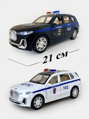 Машина "Полиция" БМВ х7, металлическая, инерционная, 21 см