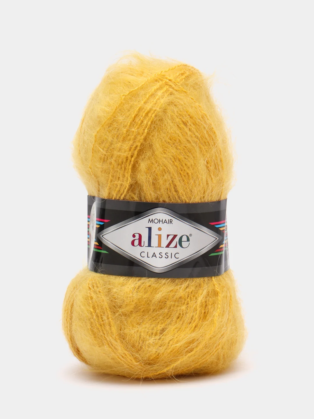 Желтый пряжа Alize Mohair Classic new, Ализе Мохер Классик