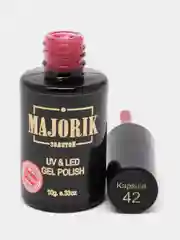 Гель лак с шиммером для ногтей Majorik Kapsula 38-42, 10г бордовый лак с блестками