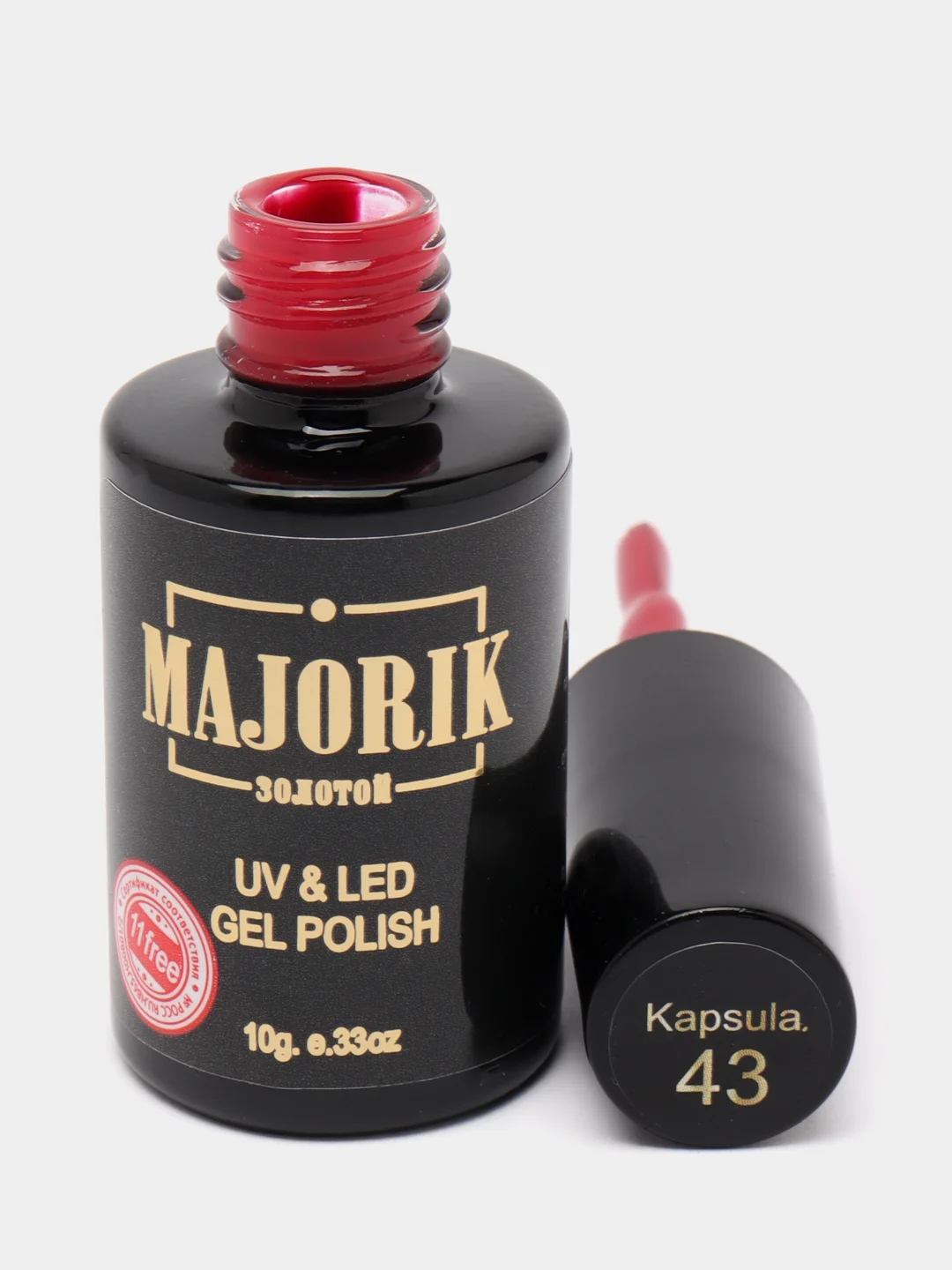 Гель лак для ногтей Majorik Kapsula 43-50, 10г красный алый лак для маникюра и педикюра