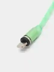 Зеленый usb LED кабель магнитный для телефона