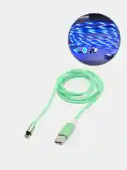 Зеленый usb LED кабель магнитный для телефона
