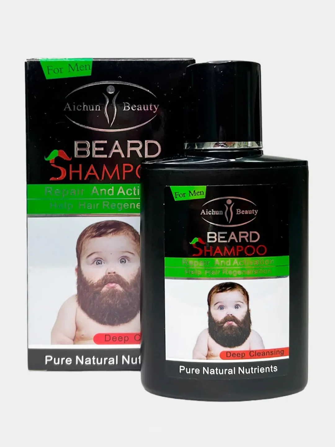 Аметистовый витаминный шампунь и масло для бороды Aichun Beauty Beard, воск для укладки бороды и усов