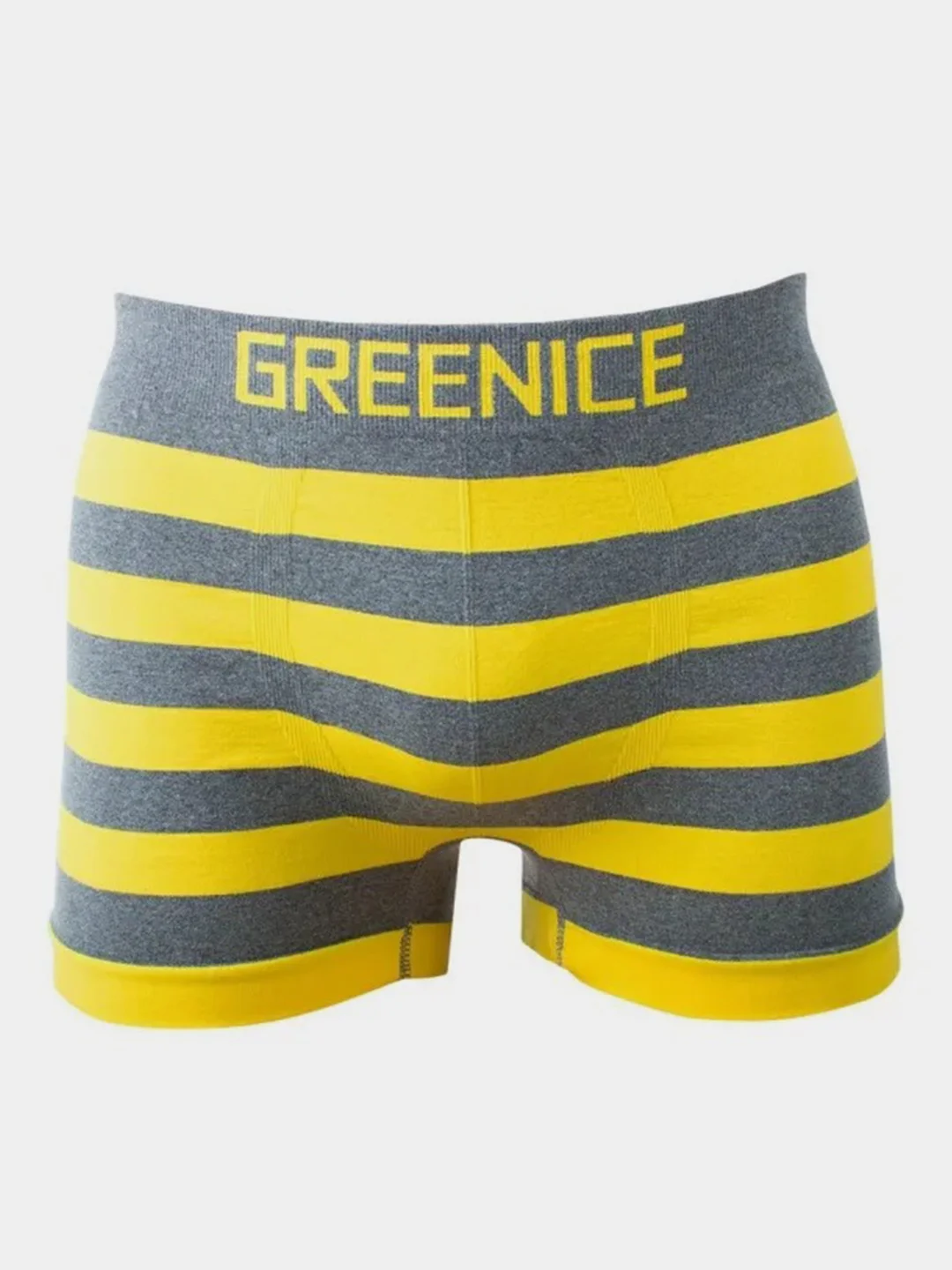 Желтый мужские трусы бесшовные в полоску Greenice