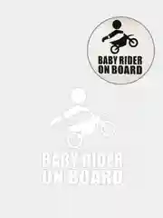 Белый наклейка на авто "Baby rider on board"