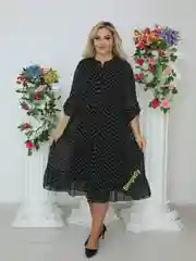 Черный платье женское, из шифона 48-50
